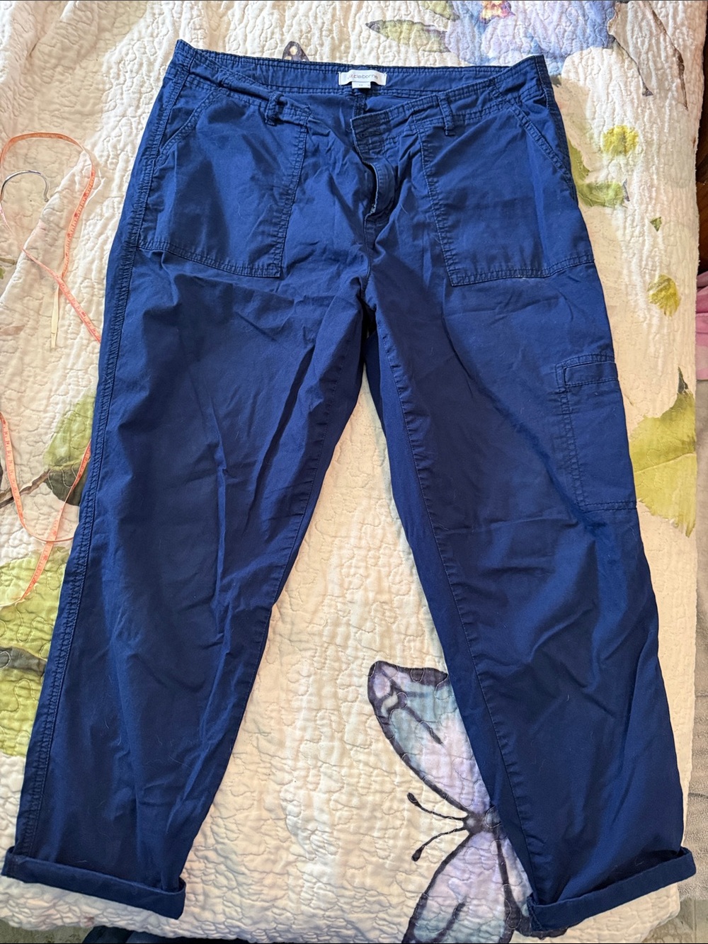 Liz Claiborne Navy Blue Cargo Capris